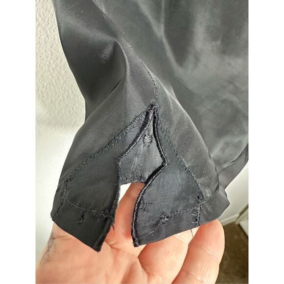 Barbizon Black Romantic Satine Embroidered Strap Cocktail Bohémien Dress Size 12 - Picture 4 of 14